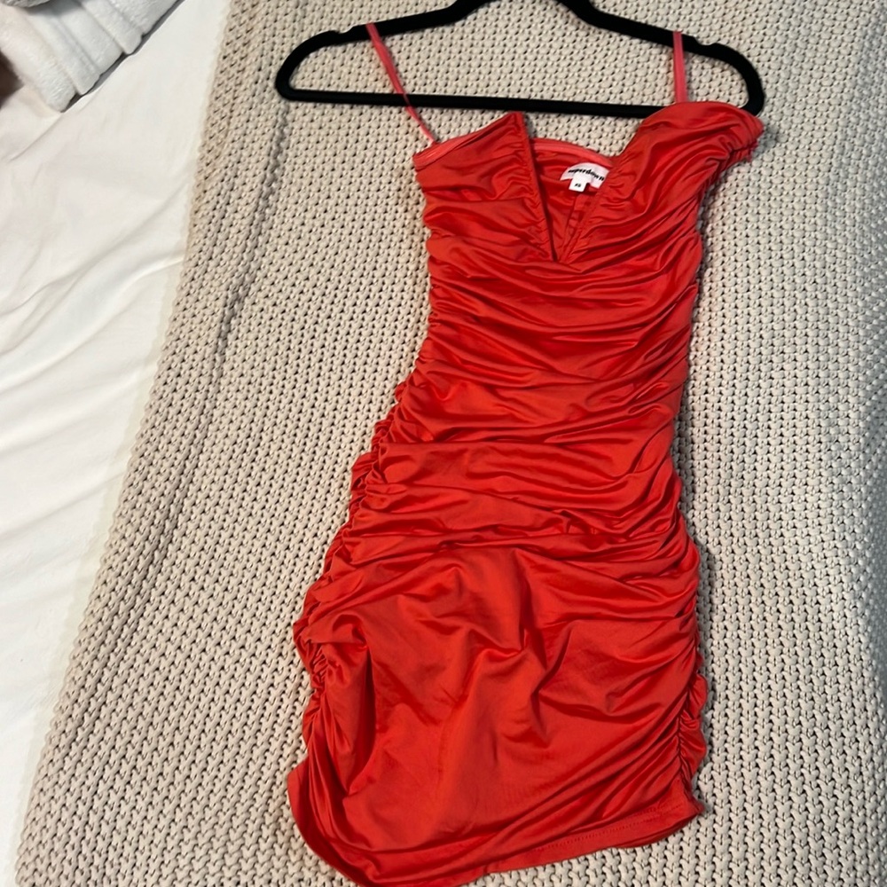 Revolve super down bodycon mini dress hot pink/red